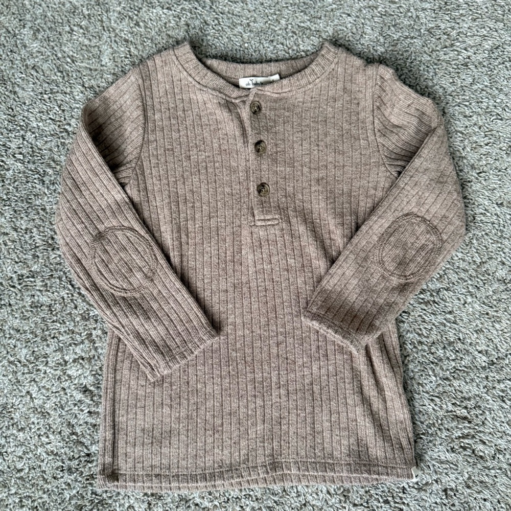 Oh baby! Tan Kids Long Sleeve Henley